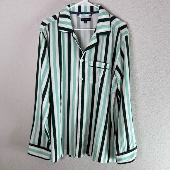 Katie Kime Retro Striped Button-Up Pajama Top Size L - Picture 1 of 9